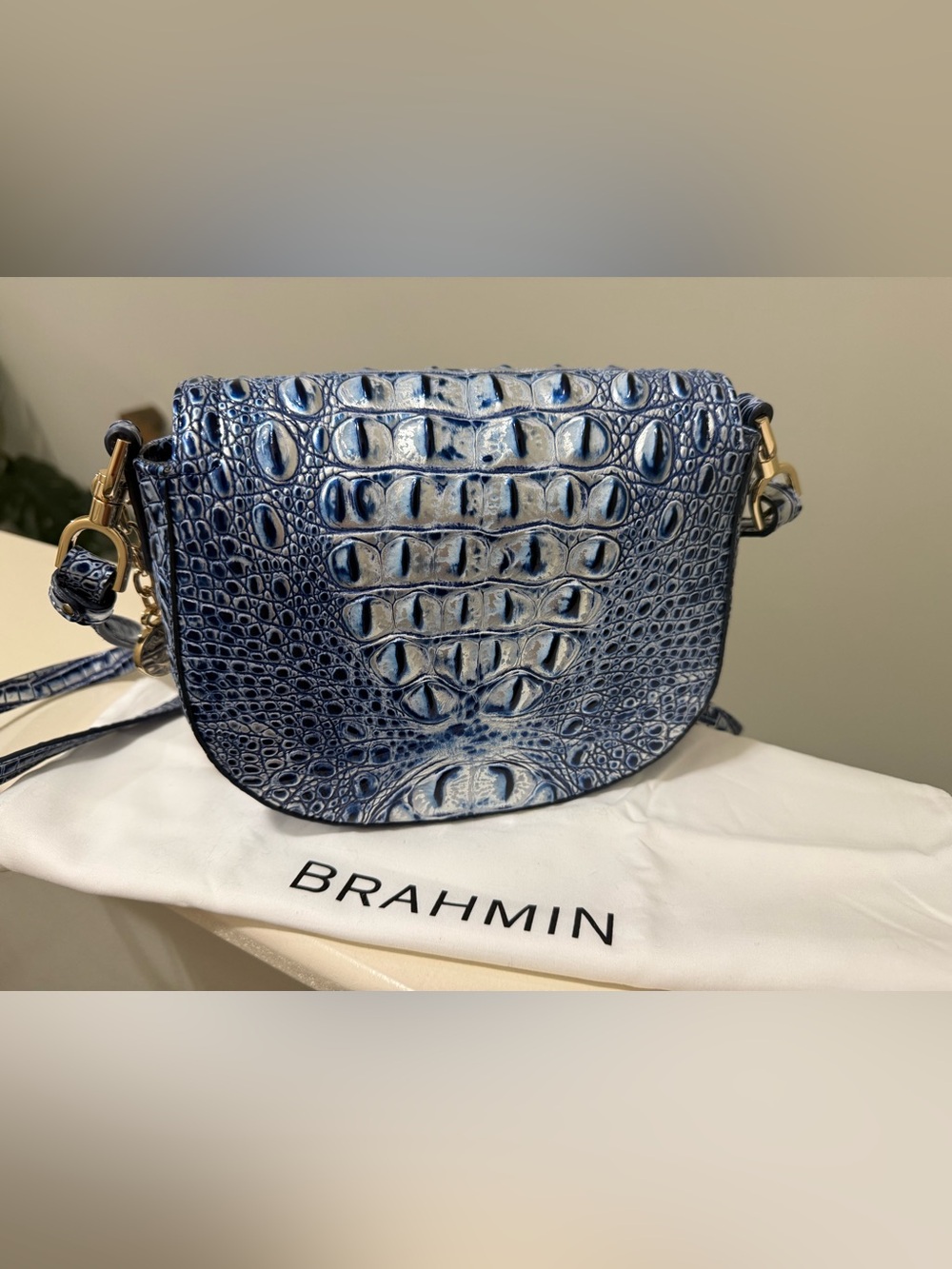 NWOT Brahmin Briar Coastal Blue Melbourne Crossbody - Picture 6 of 8